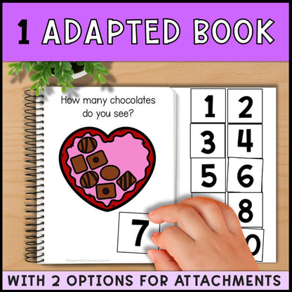 Valentine's Day Counting 0 to 10: Adapted Book, Task Cards & More