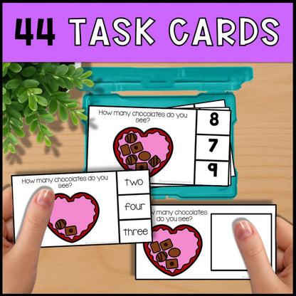 Valentine's Day Counting 0 to 10: Adapted Book, Task Cards & More