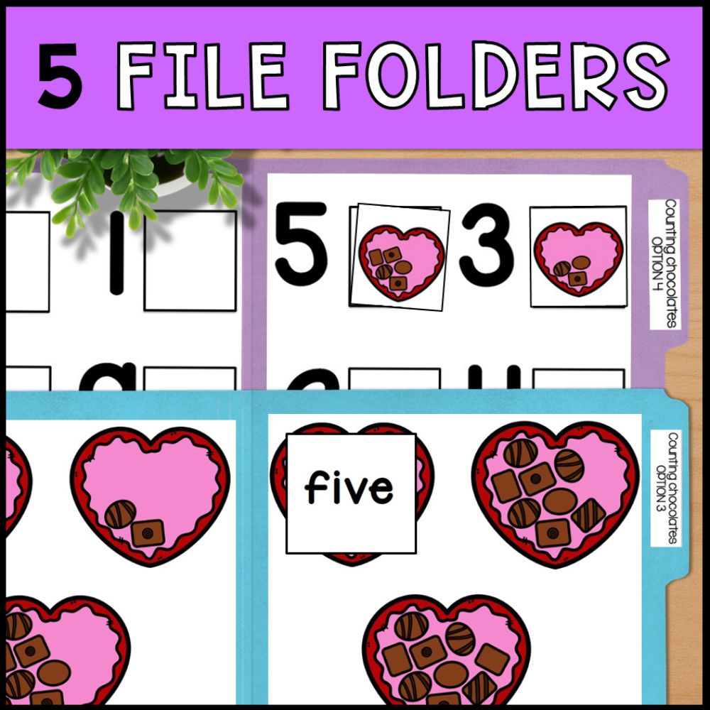 Valentine's Day Counting 0 to 10: Adapted Book, Task Cards & More
