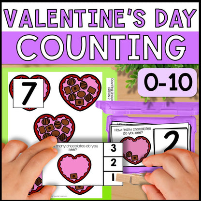 Valentine's Day Counting 0 to 10: Adapted Book, Task Cards & More