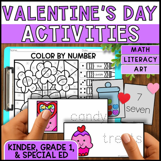 Valentine's Math, Literacy & Art Activities - Special Education