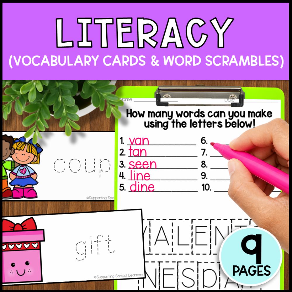 Valentine's Math, Literacy & Art Activities - Special Education