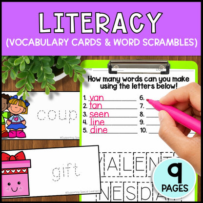 Valentine's Math, Literacy & Art Activities - Special Education