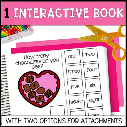 valentines day counting 0 to 10 interactive adapted book