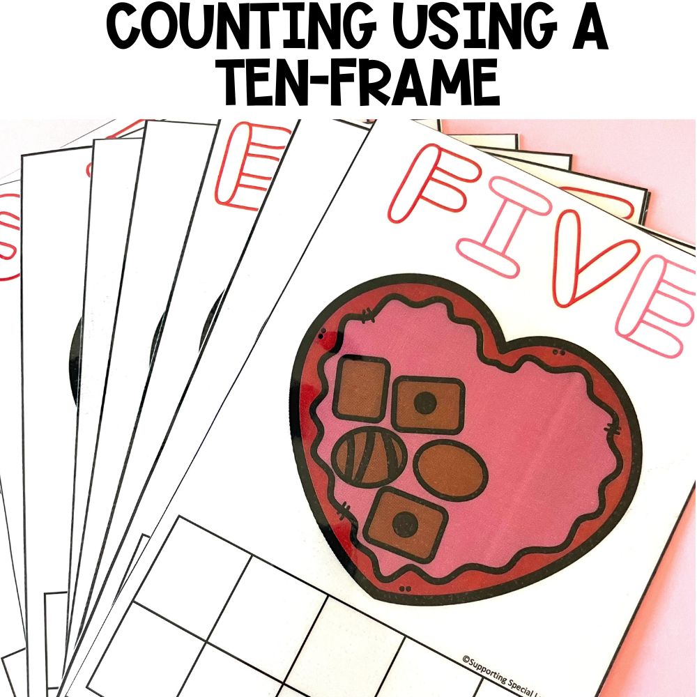 valentines day playdough mats counting using ten frame