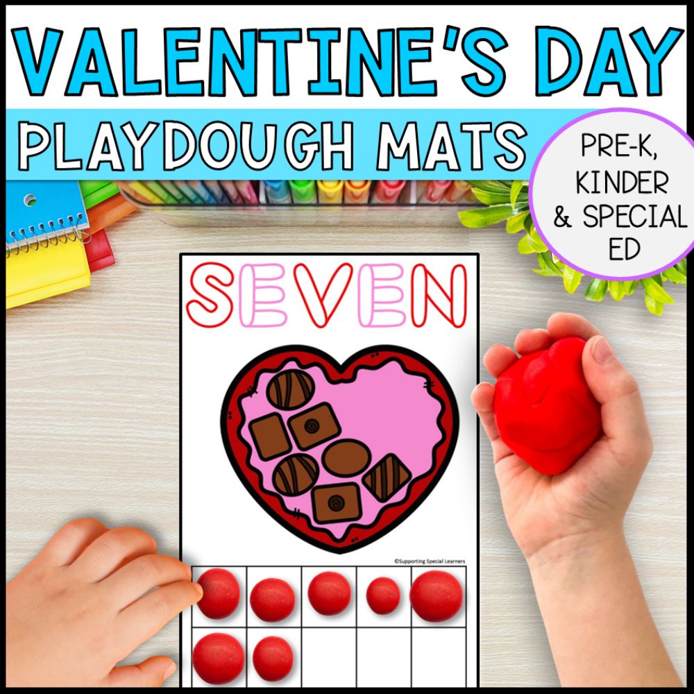 valentines day playdough mats covers