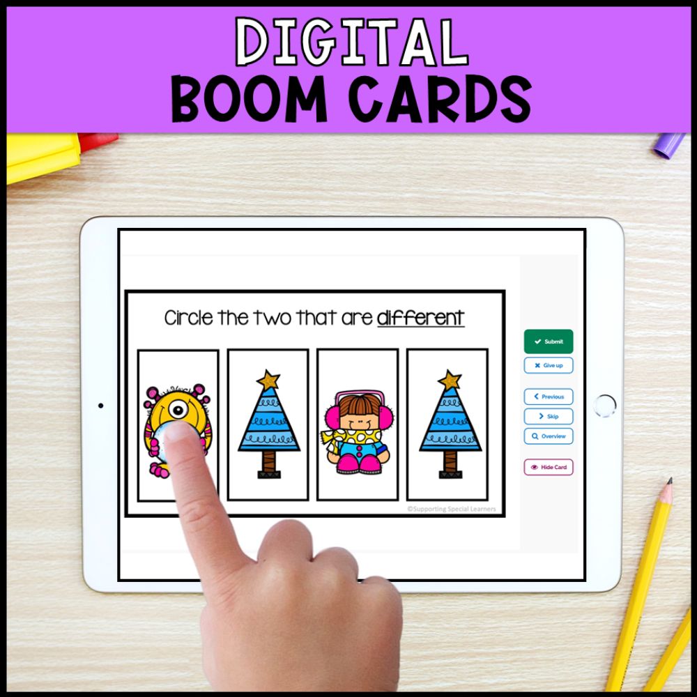 winter task boxes boom cards