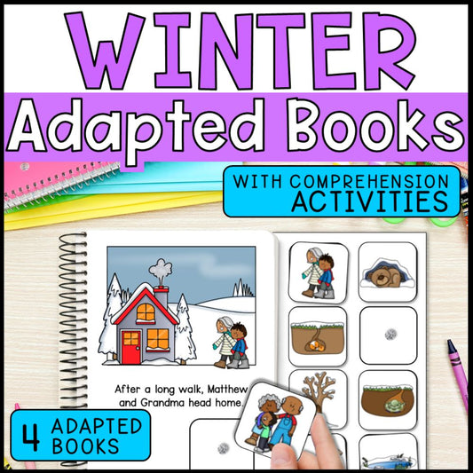 Winter Adapted Books with Comprehension Activities - Special Education