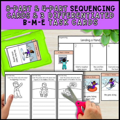 Winter Adapted Books with Comprehension Activities - Special Education