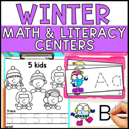 Winter Math and Literacy Centers - Special Education
