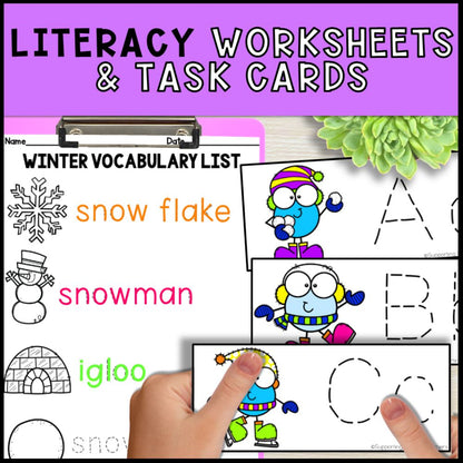 Winter Math and Literacy Centers - Special Education