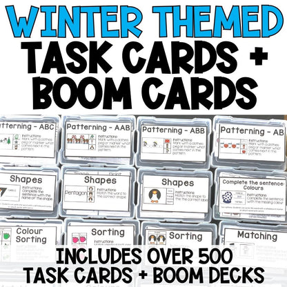 winter task boxes boom cards cover