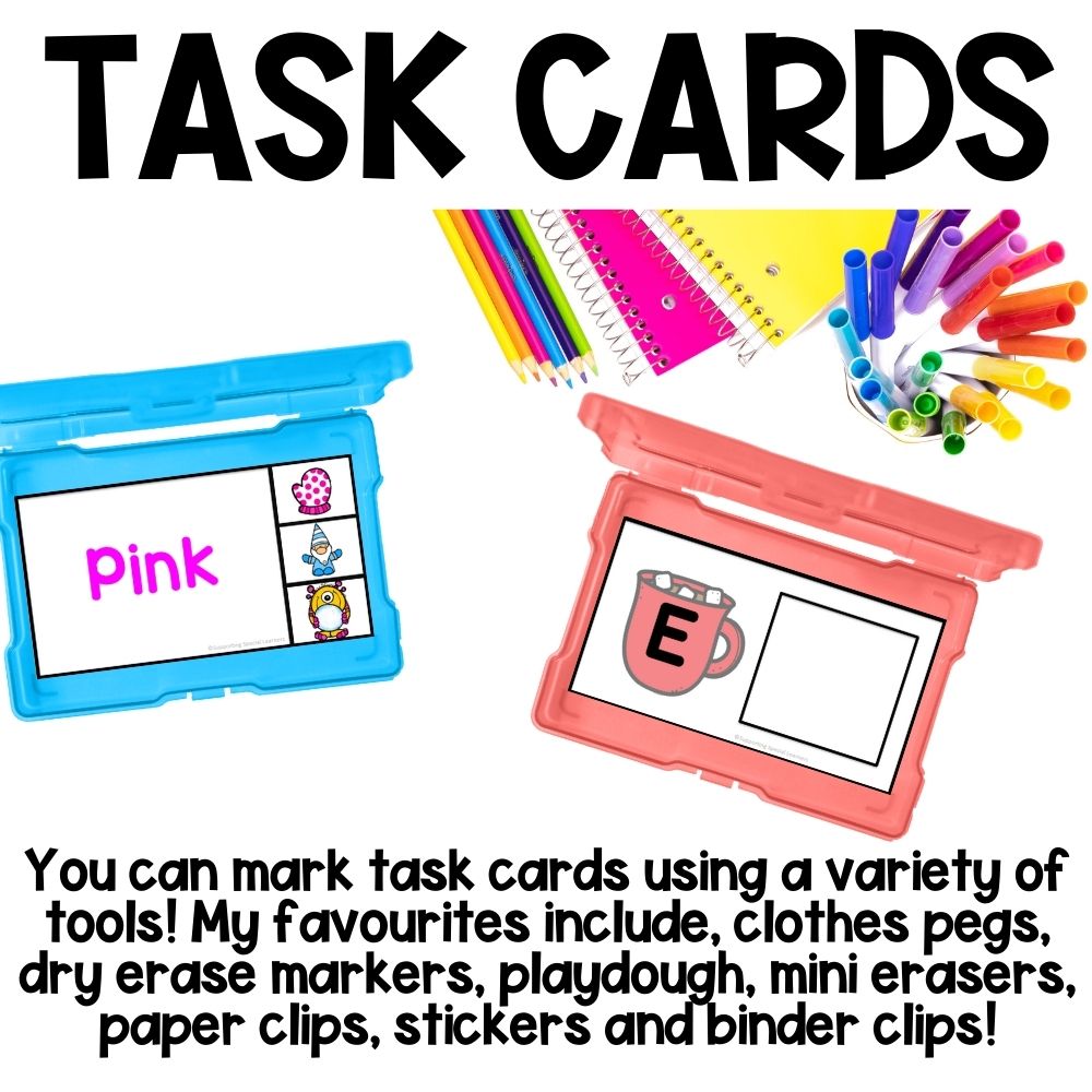 winter task boxes boom cards task cards