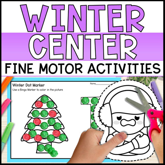 Winter Themed Centers Bundle - Fine Motor Activities & Worksheets