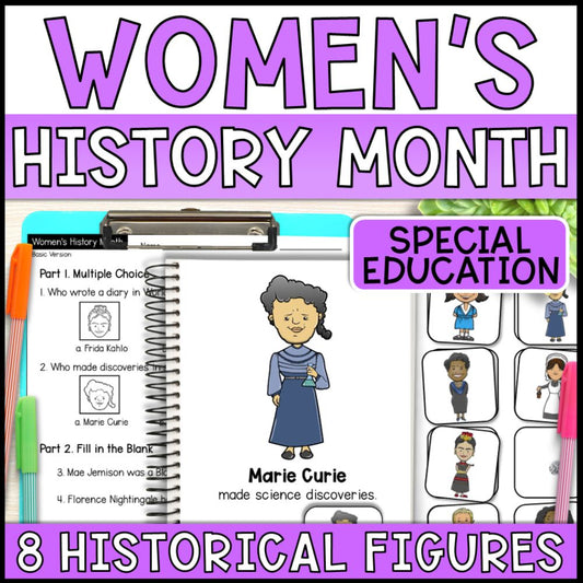 Women's History Month Adapted Books & Poster Activities