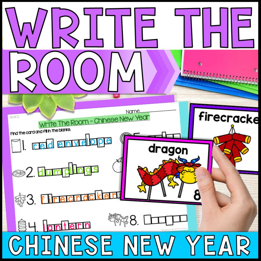 write the room activities chinese new year - special education cover