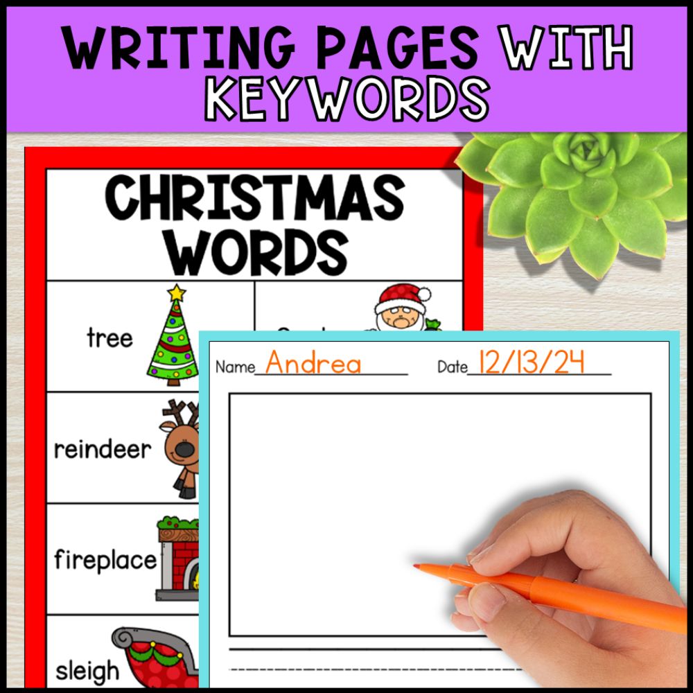 write the room activities christmas - special education writing pages