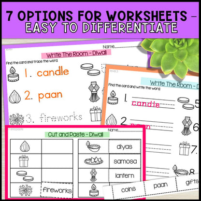 write the room activities diwali - special education 7 options for worksheets