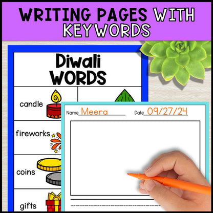 write the room activities diwali - special education writing pages