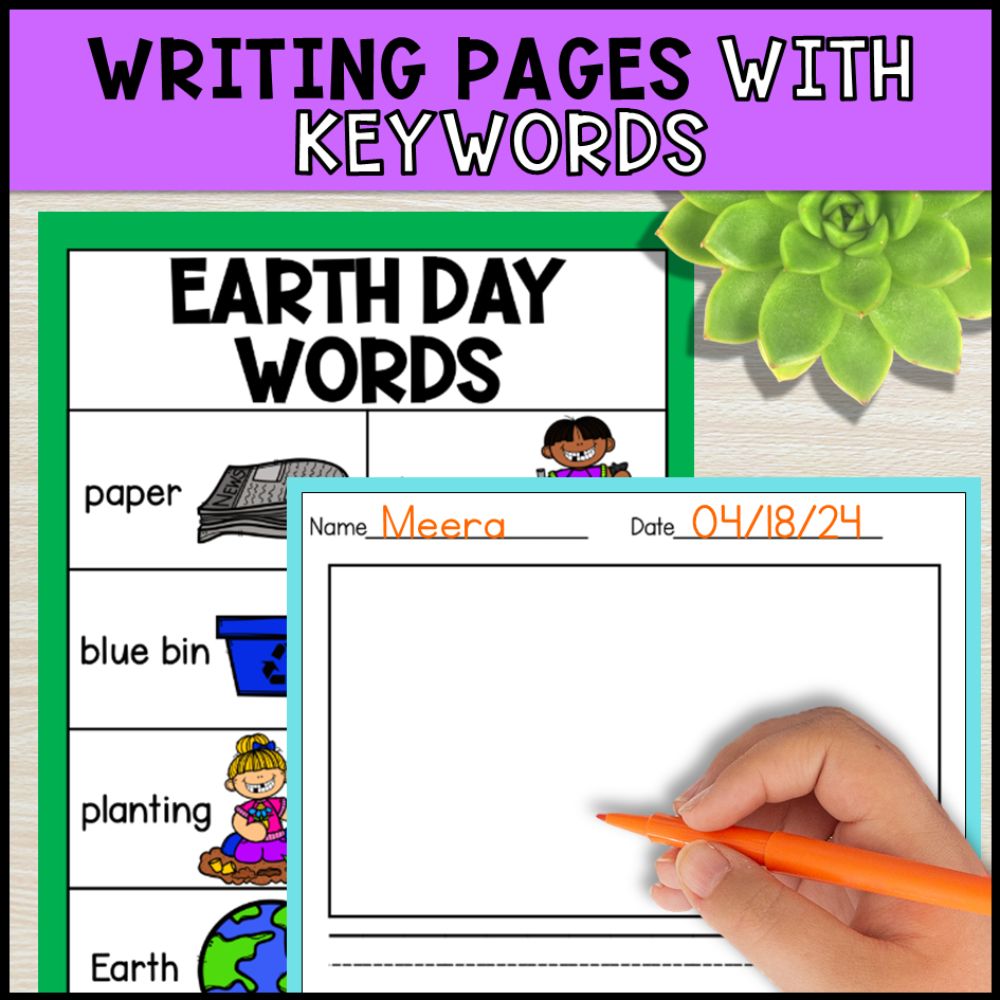 write the room activities earth day - special education writing pages