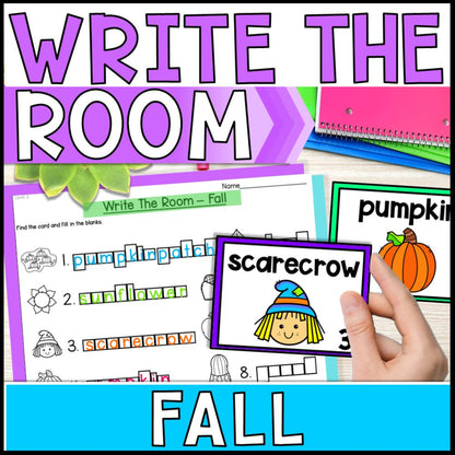 write the room activities fall theme - special education cover