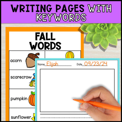 write the room activities fall theme - special education writing pages