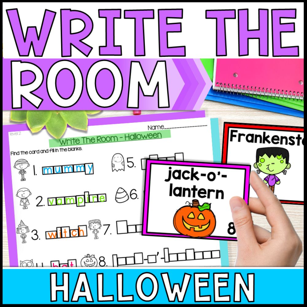 write the room activities halloween - special education cover