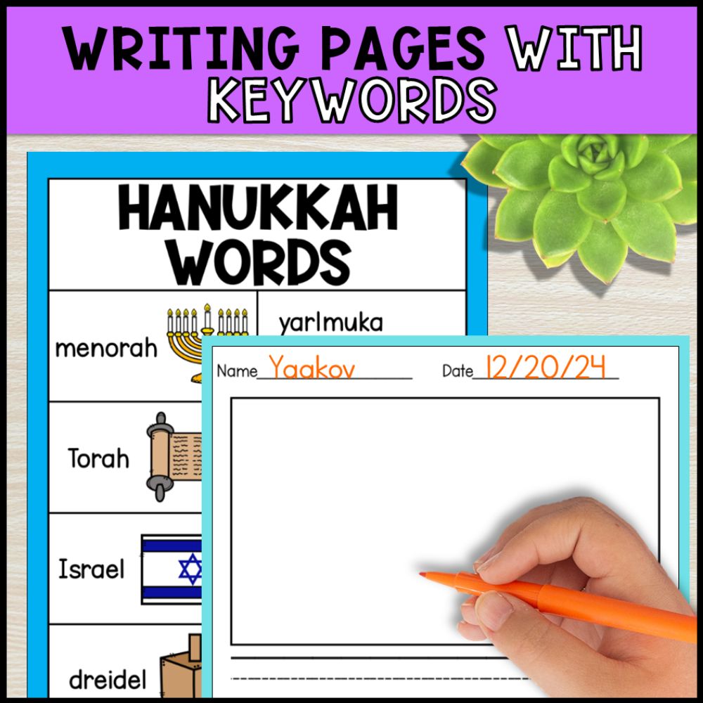 write the room activities hanukkah - special education writing pages