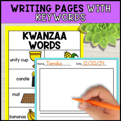 write the room activities kwanzaa - special education writing pages