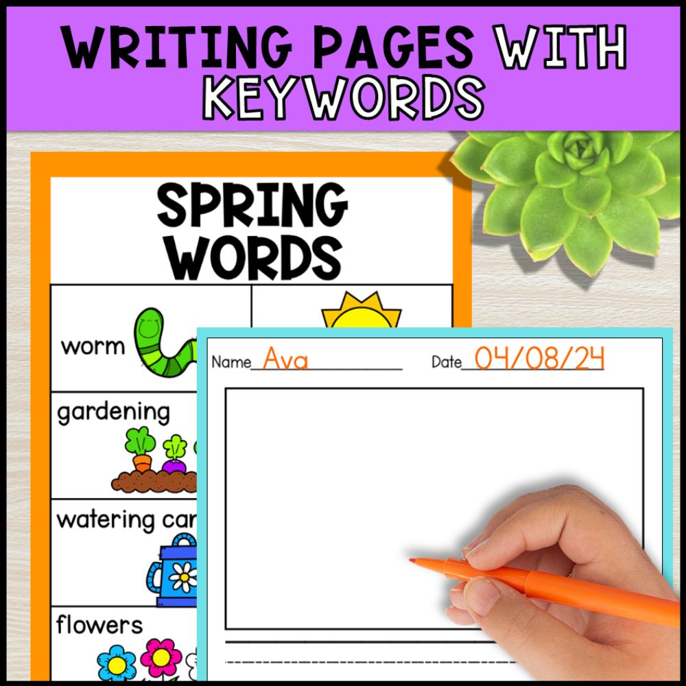 write the room activities spring theme - special education writing pages