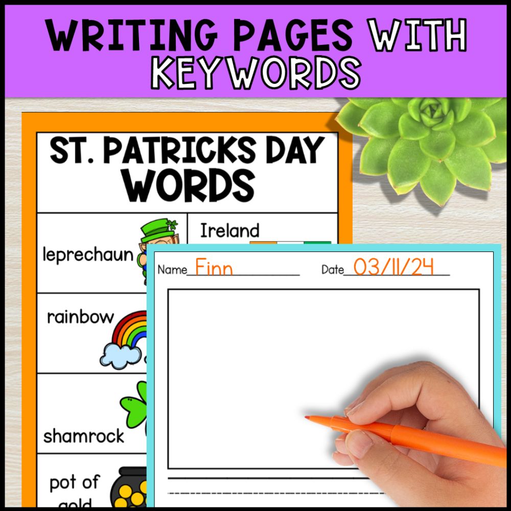 write the room activities st patricks day - special education writing pages