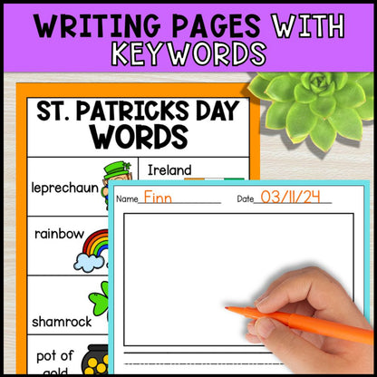 write the room activities st patricks day - special education writing pages