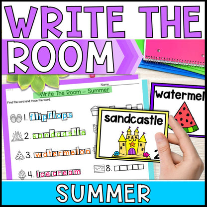 write the room activities summer theme - special education cover