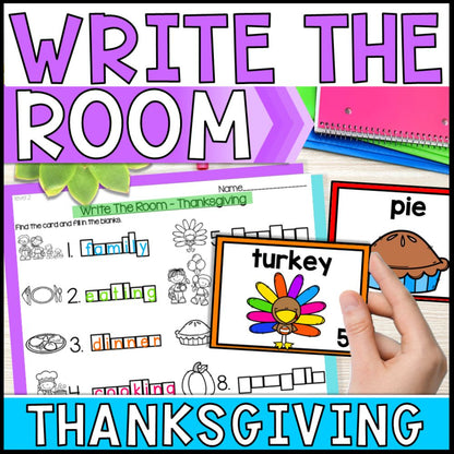 write the room activities thanksgiving - special education cover