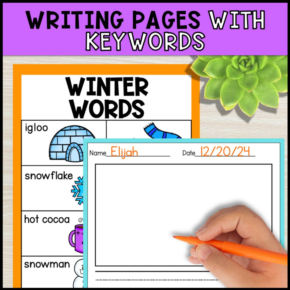 write the room activities winter theme - special education writing ages