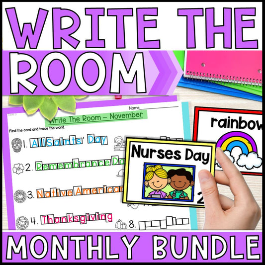 Write The Room Monthly Bundle for Kindergarten and Special Education