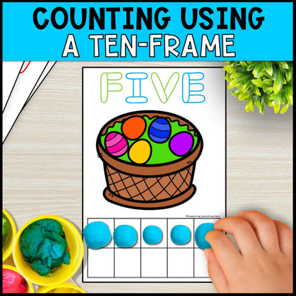 easter playdough mats counting using ten frame